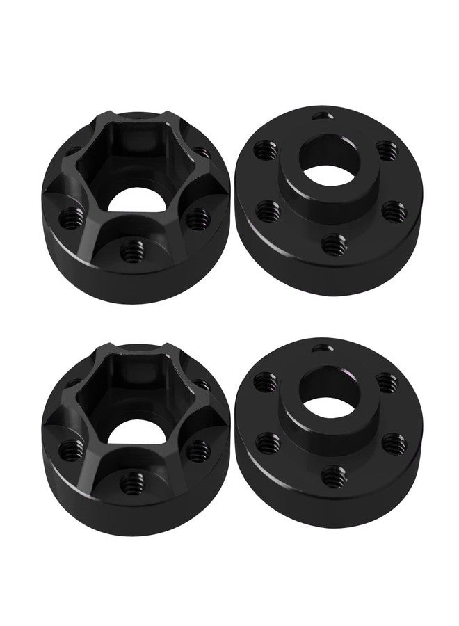 DJX 4pcs RC Accessories Aluminum 12mm Wheel Hex Hub Adapter Wheel Extension for 1/10 RC Crawler 1.9inch or 2.2inch Wheel RimAxial Scx10 Trx4 Wraith Gen7 Gen8 D90 CC01 1/10 RC Crawler (Black 6mm) - Image 1